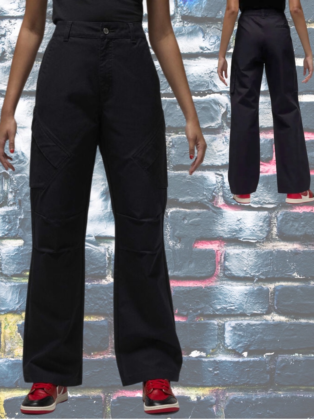 Women NIKE JORDAN Black Chicago utility gorpcore cargo pants standard fit medium